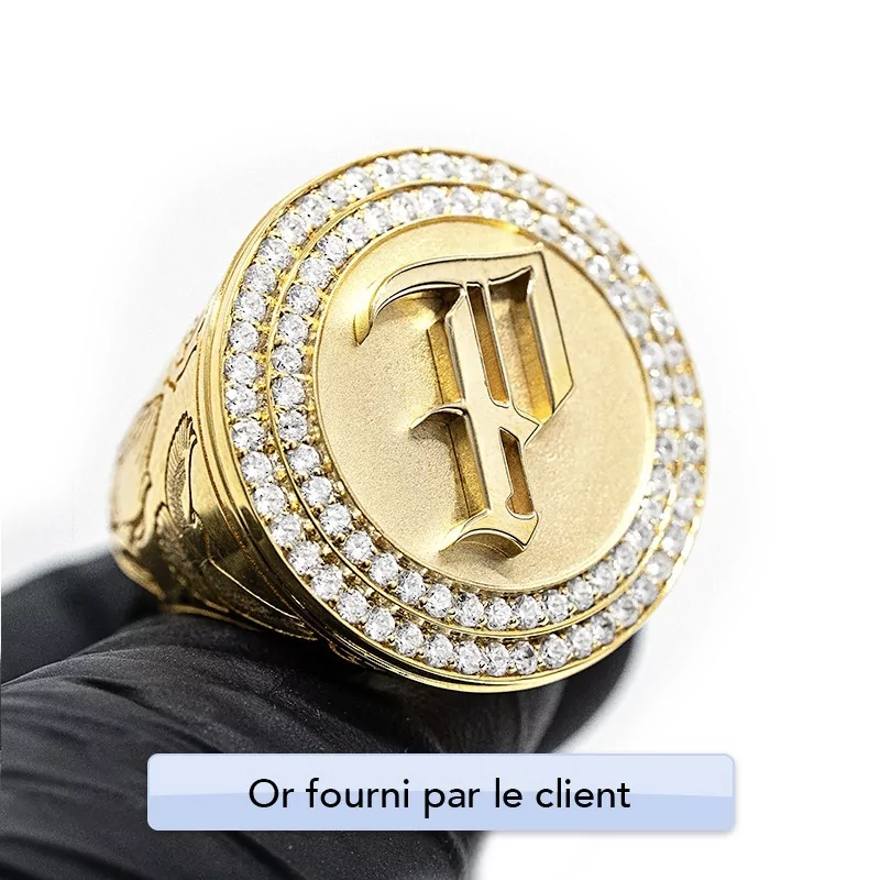 Achetez le bijoux Chevalière P - Or 18K chez Dreamgold Paris