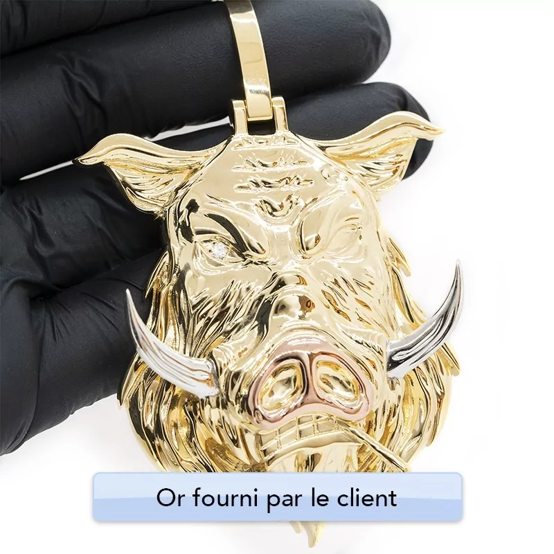 Achetez le bijoux Pendentif Sanglier 3 Ors - Or 18K chez Dreamgold Paris