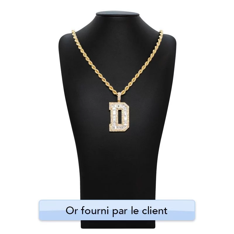 Achetez le bijoux Pendentif Lettre "D"- Diamants - Or 18K chez Dreamgold Paris