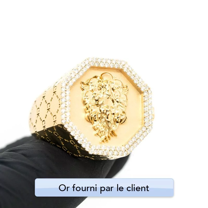 Achetez le bijoux Chevalière Diamond Skulls - Or 18K chez Dreamgold Paris