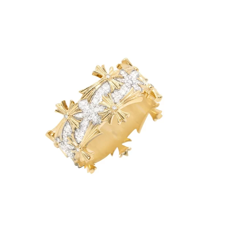 Achetez le bijoux Crown Cross Diamond Ring - OR 10K chez Dreamgold Paris