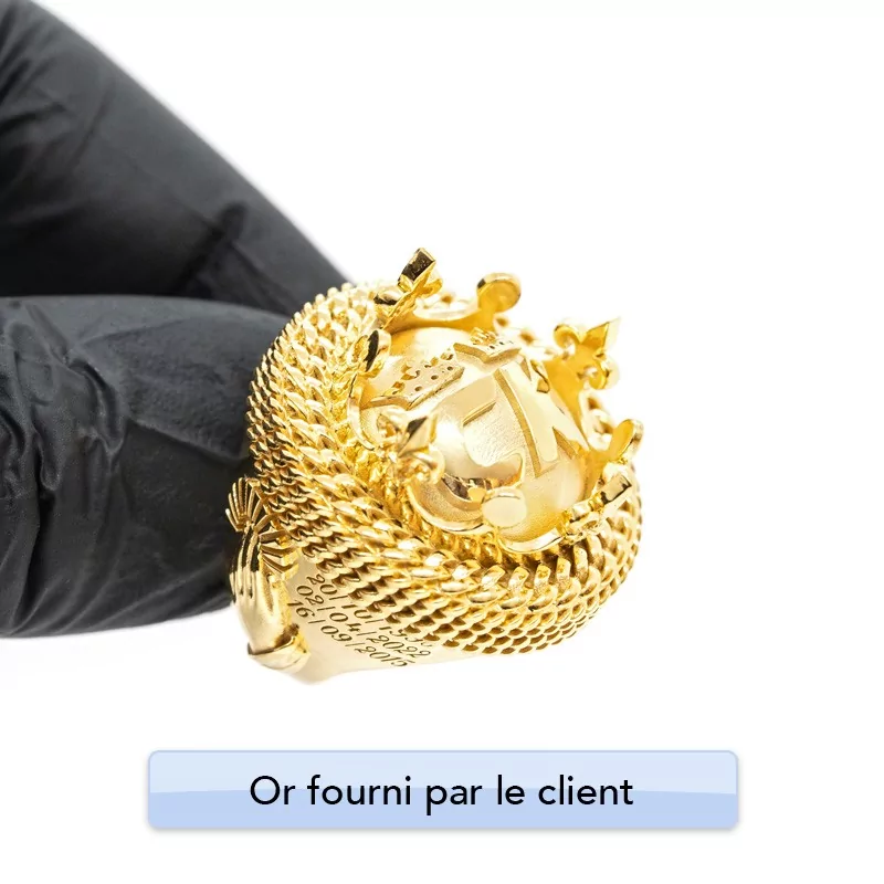 Achetez le bijoux Chevalière CROWN - Or 18K chez Dreamgold Paris