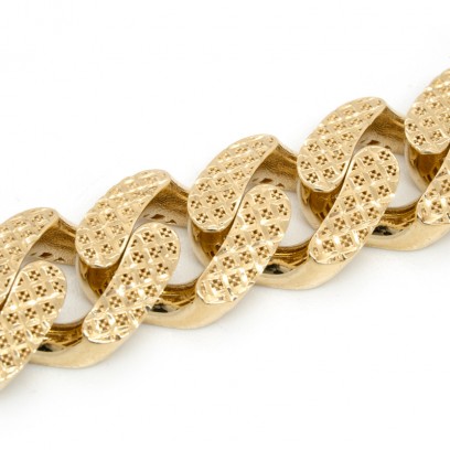 Achetez le bijoux MAILLE CUBAN Diamond Cut - 15mm 70cm - OR 18K chez Dreamgold Paris