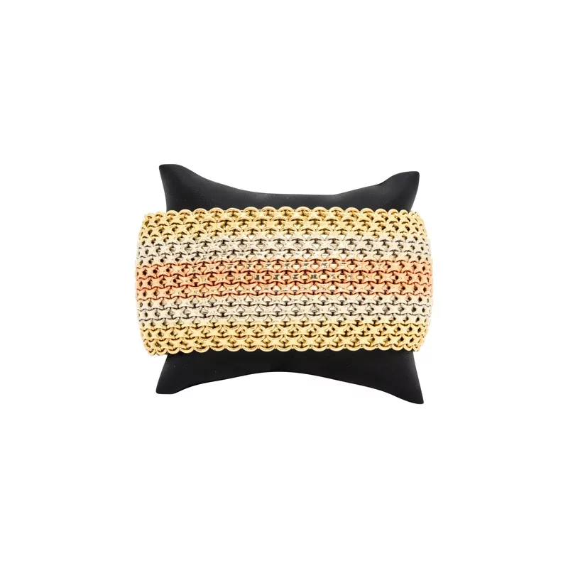 Achetez le bijoux BRACELET PAILLASSON 3 Ors - 39mm 21cm- OR 18K chez Dreamgold Paris