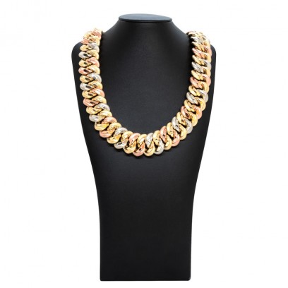 Achetez le bijoux MAILLE AMERICAINE GRAZIELLA 3 Ors - 2,6cm 55cm - OR 18K chez Dreamgold Paris