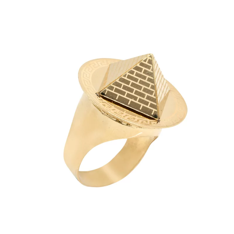 Achetez le bijoux CHEVALIERE ROUND - Pyramide XL - OR 18K chez Dreamgold Paris